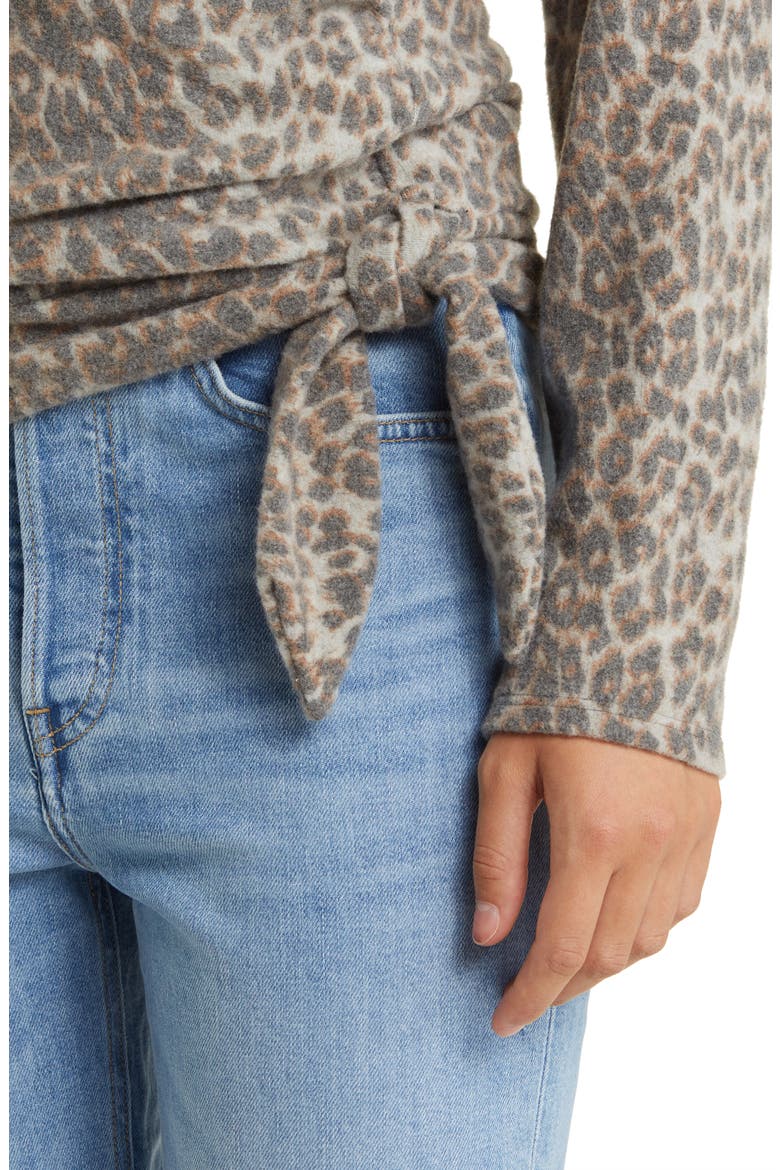 Faux Tie Wrap Top, Alternate, color, GRAY/ CHARCOAL