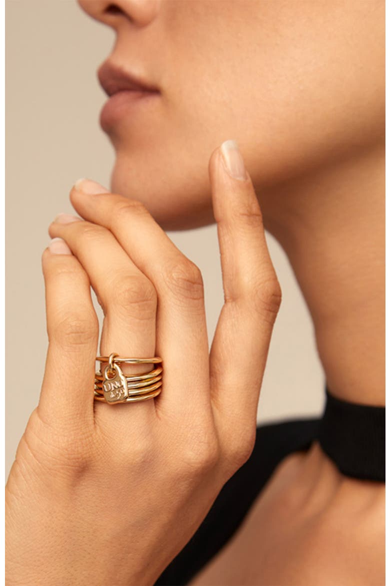 18K Gold-Plated Multi-Ring, Alternate, color, Gold
