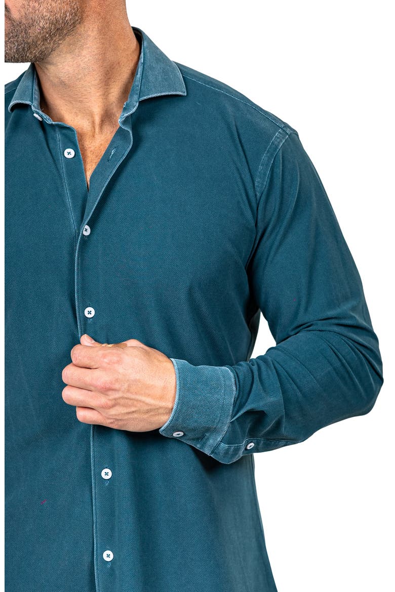 Eins Marthy Contemporary Fit Button-Up Shirt, Alternate, color, GREEN
