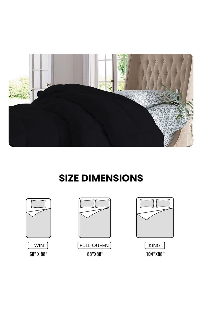 Luxury Home Solid Black Microfiber Comforter, Alternate, color, Black