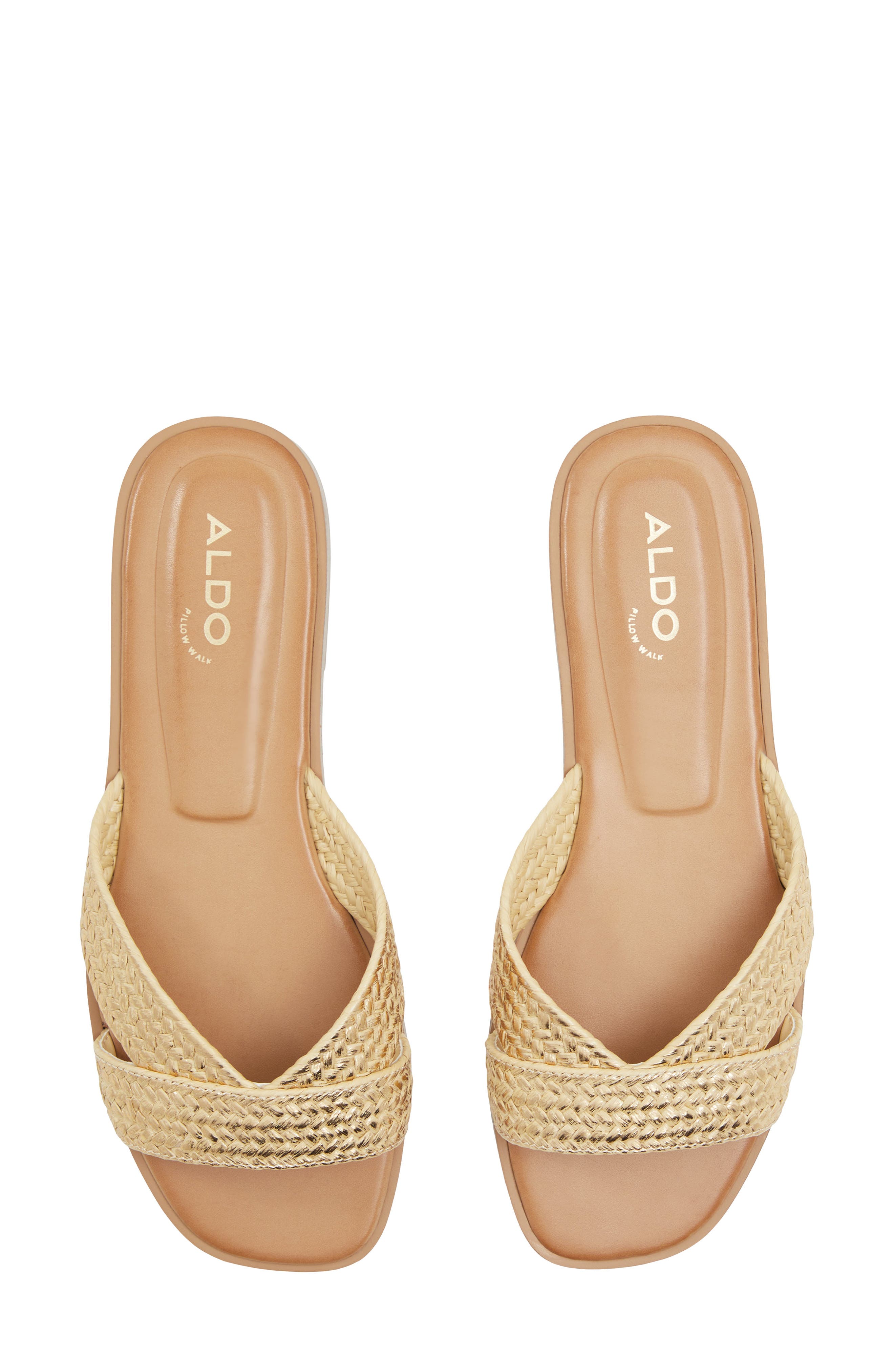 ALDO Caria Slide Sandal, Alternate, color, Gold