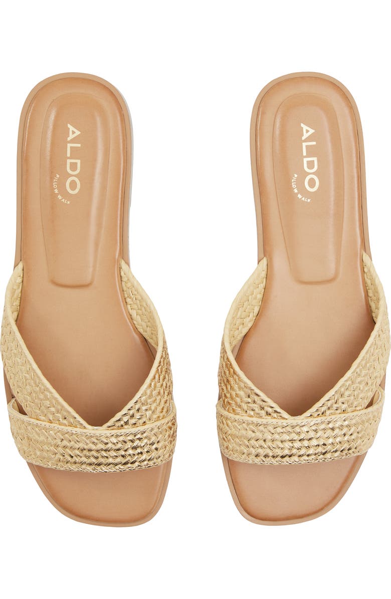 ALDO Caria Slide Sandal, Alternate, color, Gold