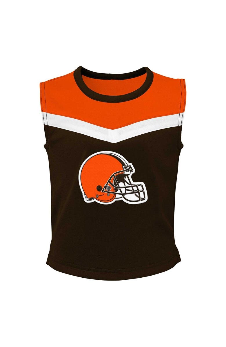 Outerstuff Girls Youth Brown Cleveland Browns Spirit Two-Piece Cheerleader Set, Alternate, color, Brown