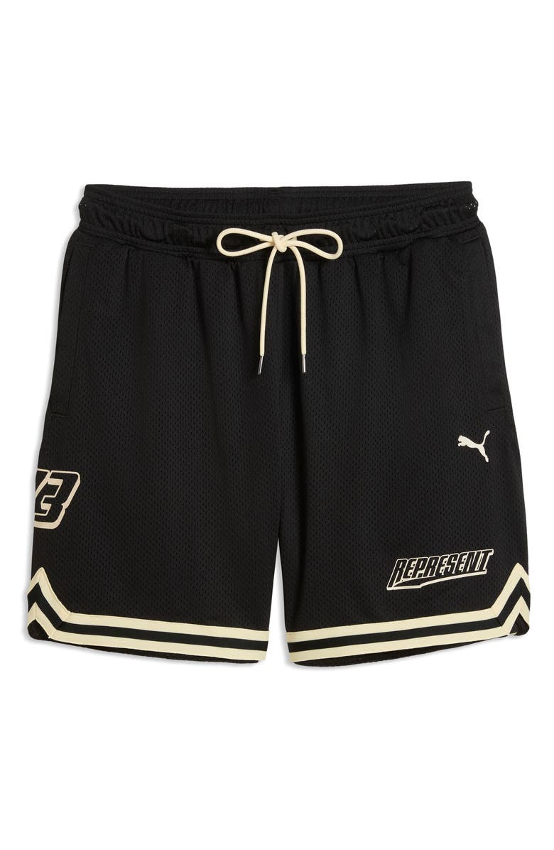 PUMA x Represent Mesh Drawstring Basketball Shorts, Main, color, 