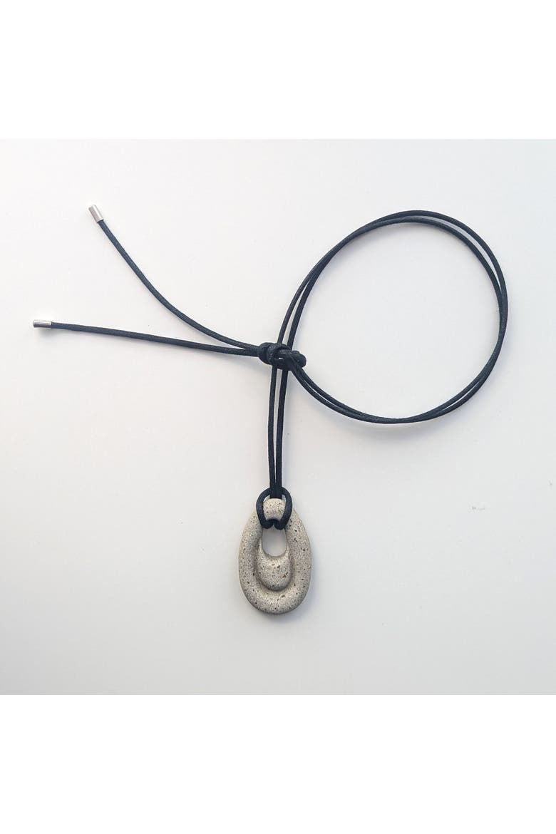 Ripple Concrete Necklace, Alternate, color, Natural Terrazzo