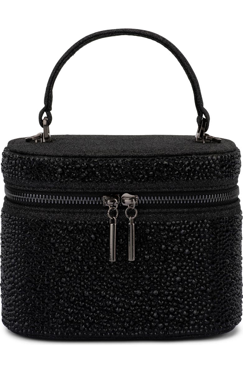 Olga Berg Beckie Crystal Top Handle Vanity Case, Main, color,