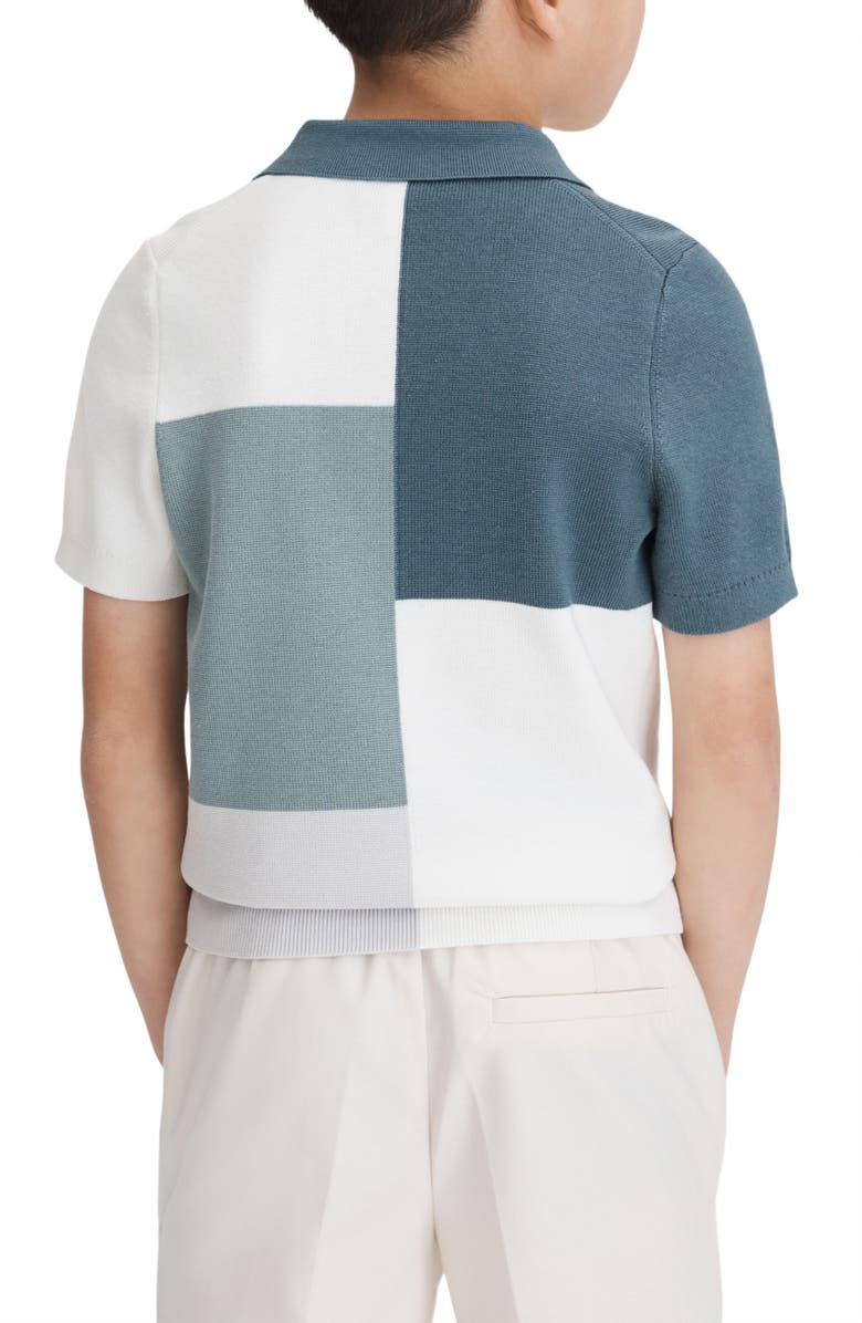 Reiss Kids' Delta Sr. Colorblock Quarter Zip Polo, Alternate, color, 