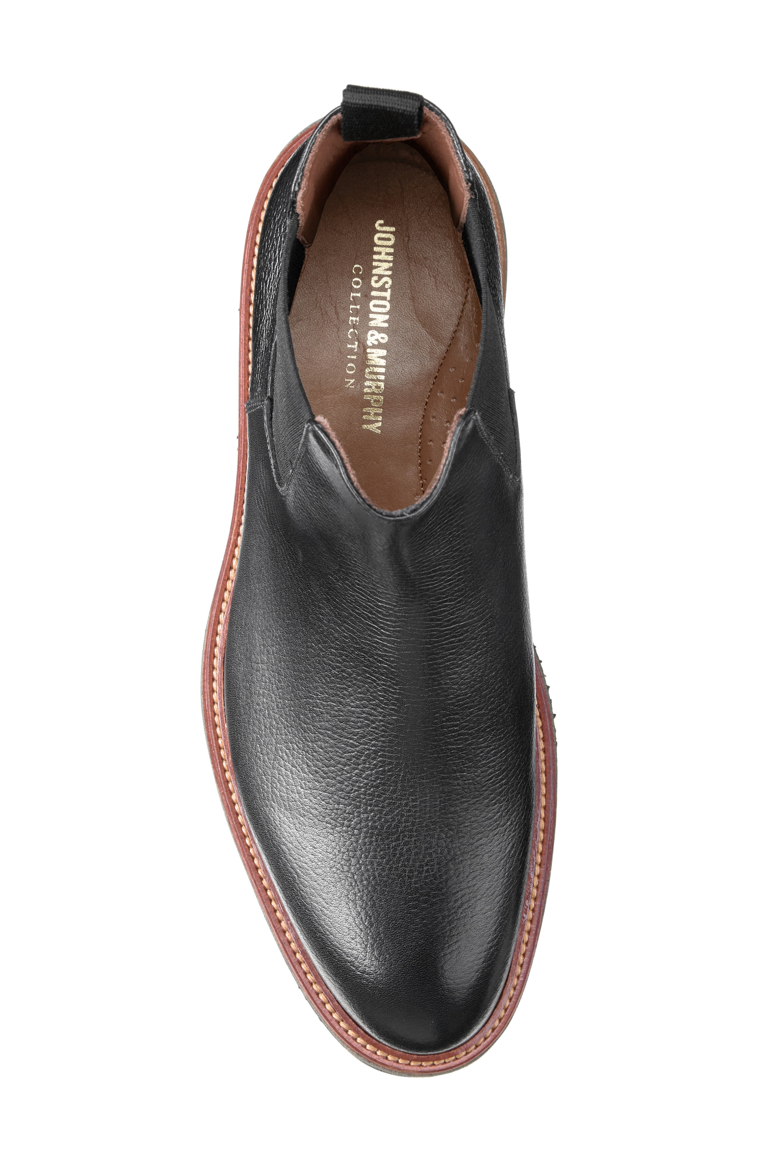 Johnston & Murphy Jenson Chelsea Boot, Alternate, color, Black Tumbled Eu Calfskin
