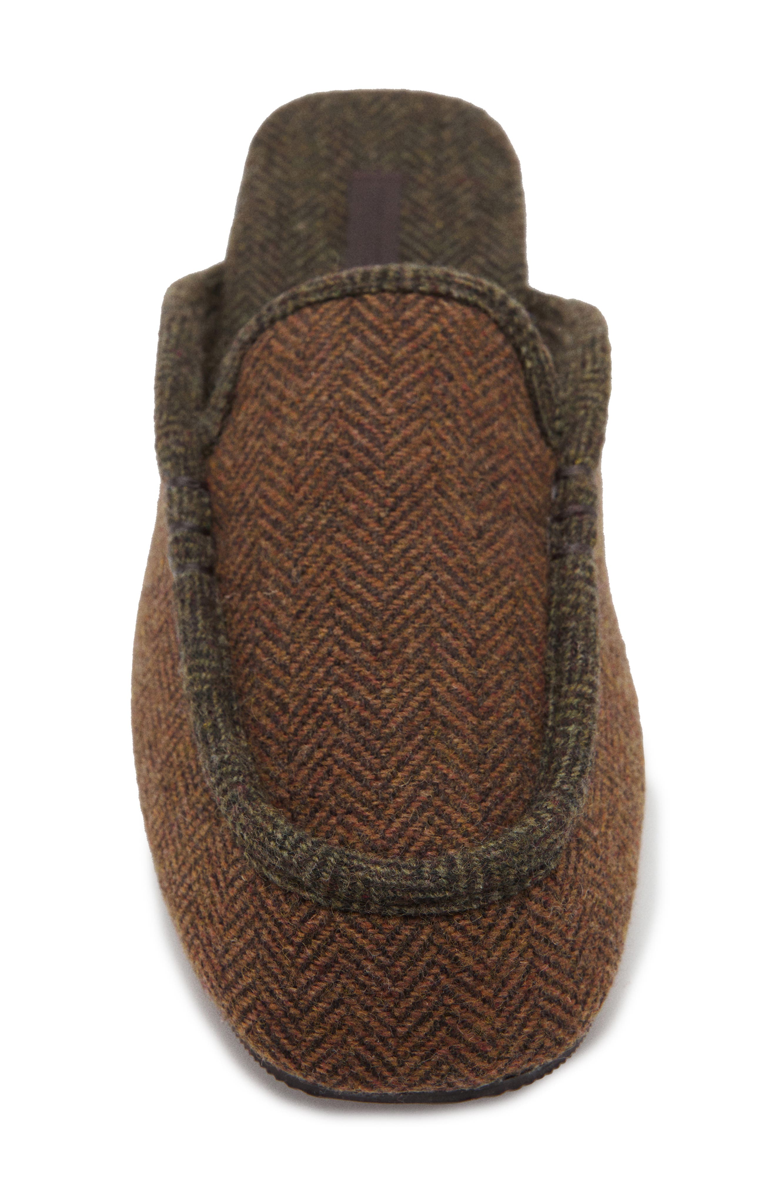 MANGO Herringbone Mule Slipper, Alternate, color, Brown