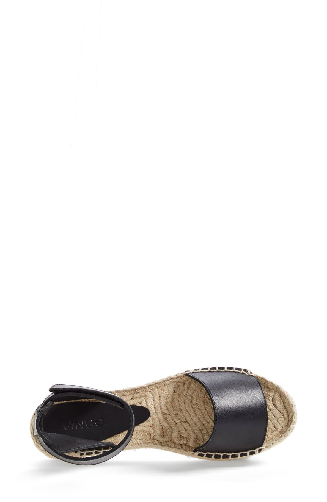 'Edie' Platform Espadrille Sandal, Alternate, color, BLACK