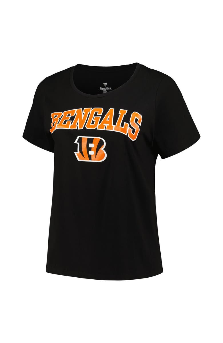FANATICS Women's Fanatics Branded Black Cincinnati Bengals Plus Size Arch Over Logo T-Shirt, Alternate, color, 