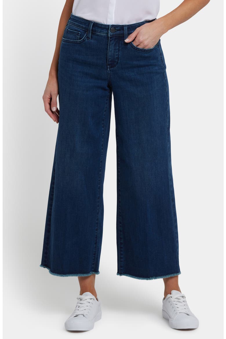 Teresa Fray Hem Ankle Wide Leg Jeans, Main, color, IBIZA BLUES