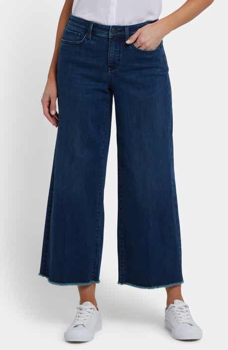 NYDJ Teresa Fray Hem Ankle Wide Leg Jeans