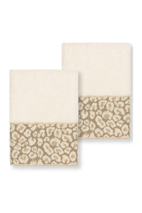 Spots Embellished Washcloth - Set of 2 - Cream