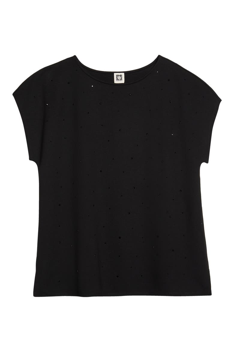 Heatset Extended Shoulder Top, Alternate, color, ANNE BLACK