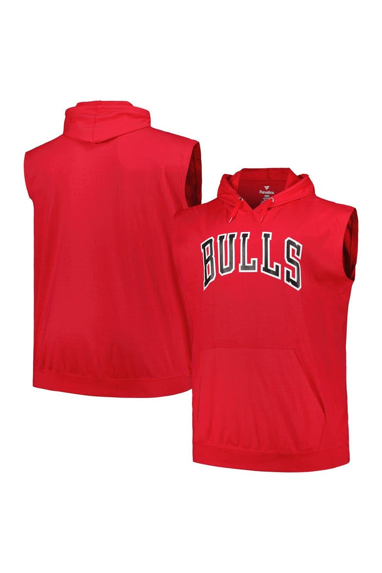 Men's Fanatics Branded Red Chicago Bulls Big & Tall Jersey Muscle Pullover Hoodie, Main, color, Red