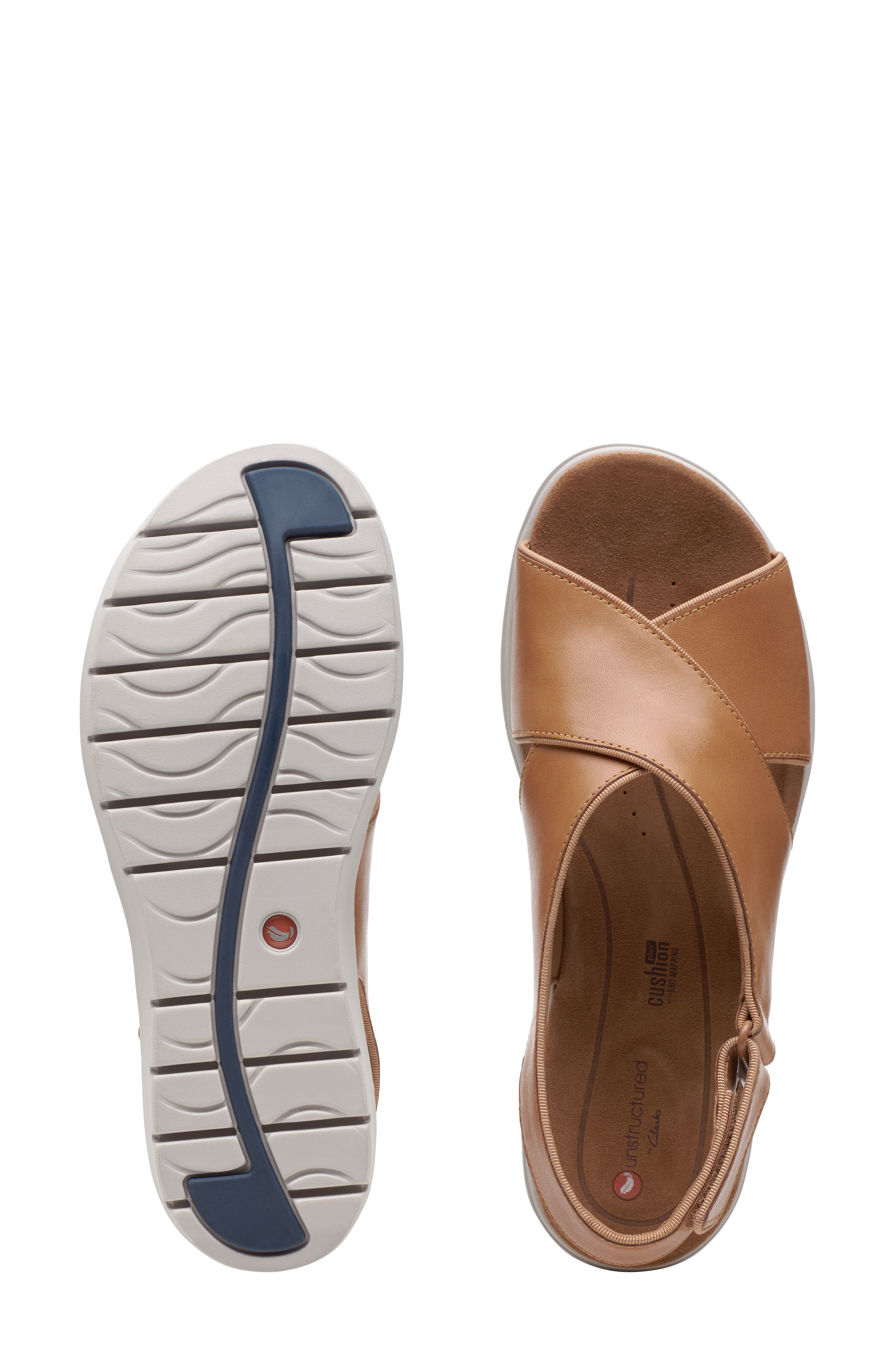 Un Karely Sun Slingback Sandal, Alternate, color, LIGHT TAN/ TAN LEATHER