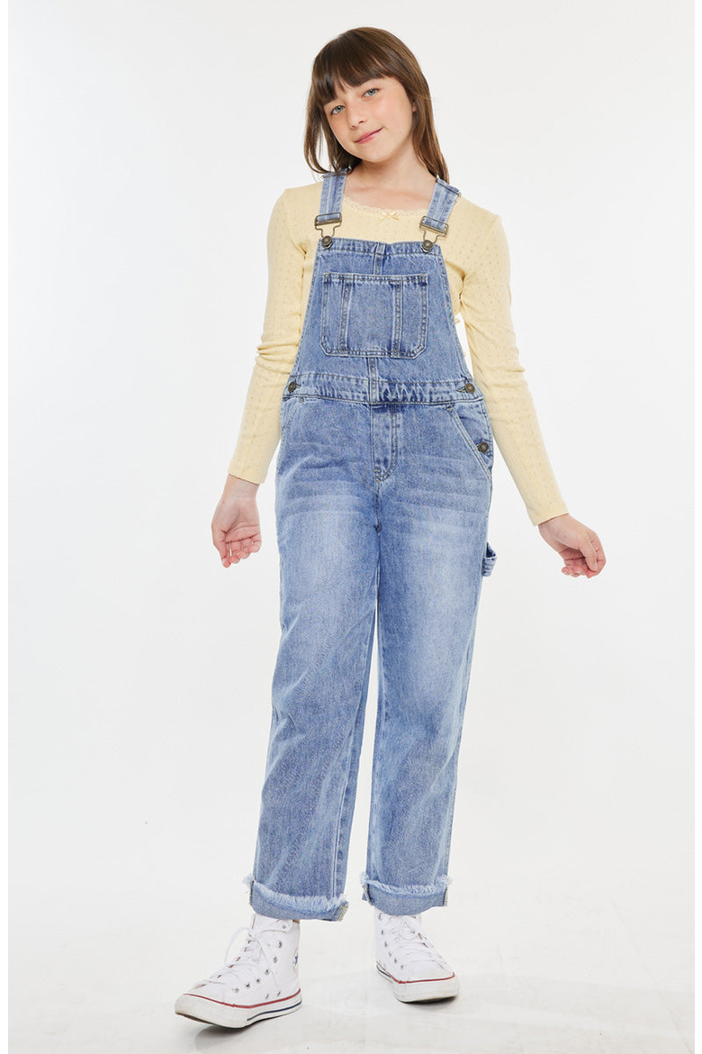 Cordelia Relaxed Overalls, Main, color, Medium Wash