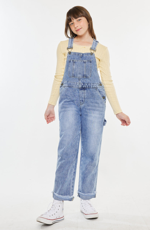 Kancan Kids'  Cordelia Relaxed Overalls In Blue