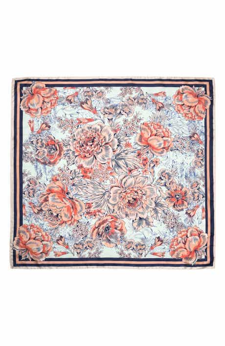 Nicole Miller Floral Satin Square Scarf