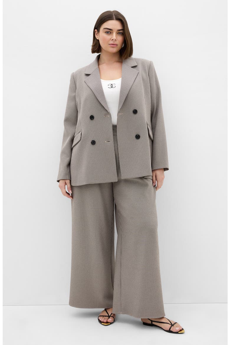 Hailey Checked Double Breasted Jacket, Alternate, color, NEUTRAL CHECK