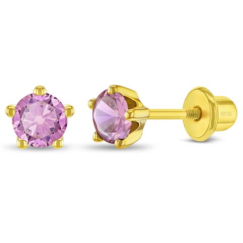 Prong CZ Solitaire Earrings