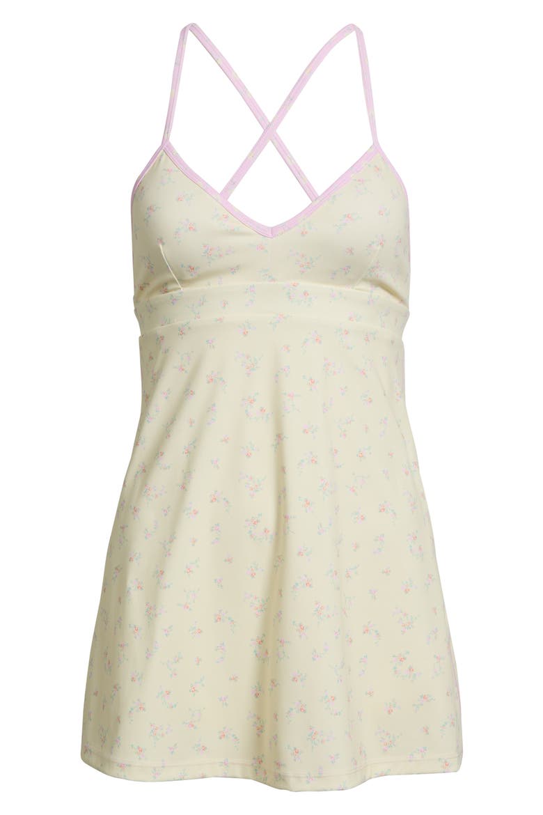 Lashinda Floral Minidress with Shorts Lining, Main, color, LEMON HAZE