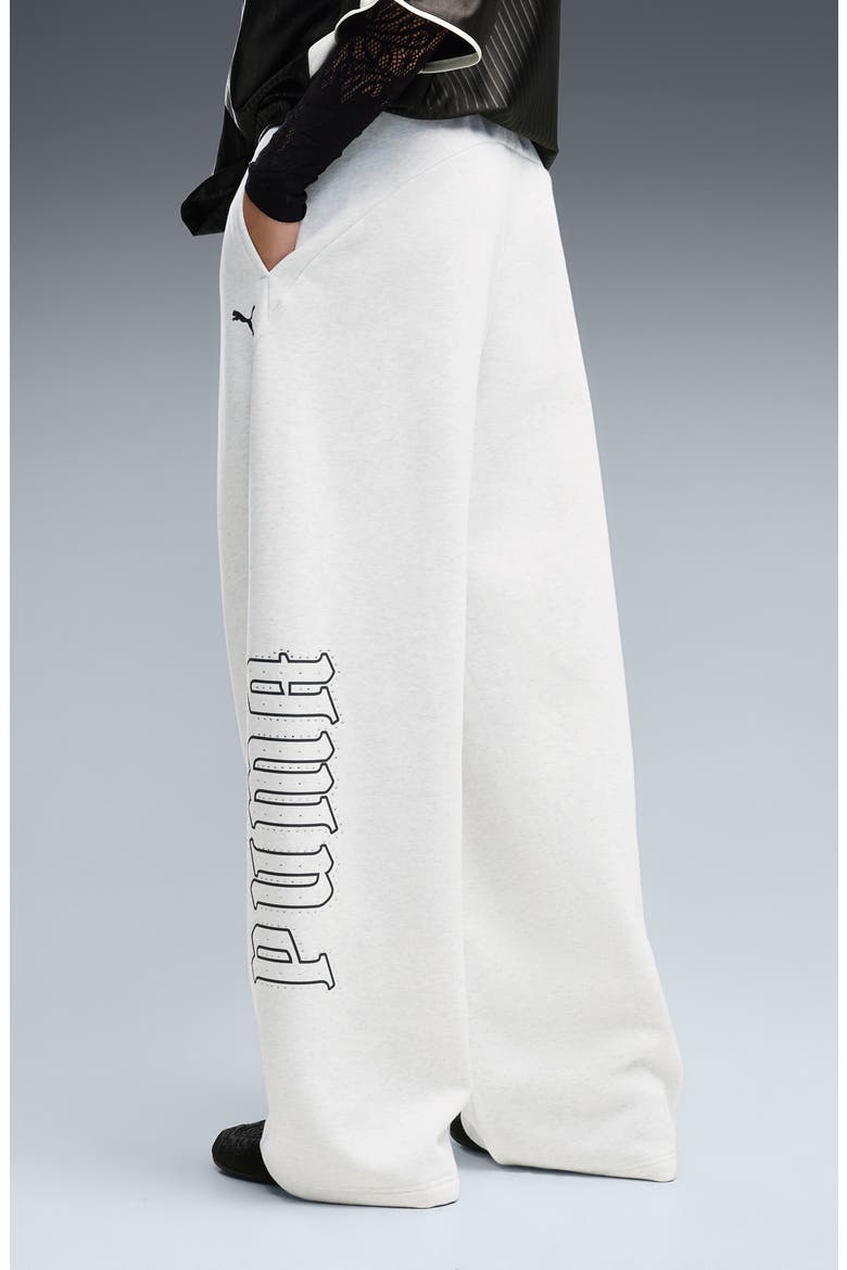 Street Glam Slouchy Stud Sweatpants, Alternate, color, WHITE GLOW HEATHER