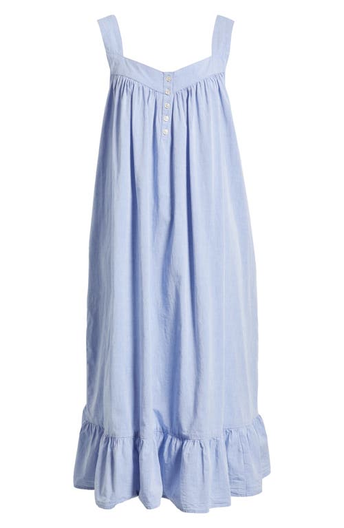 Shop Nordstrom Cotton Shirting Nightgown In Blue Chambray