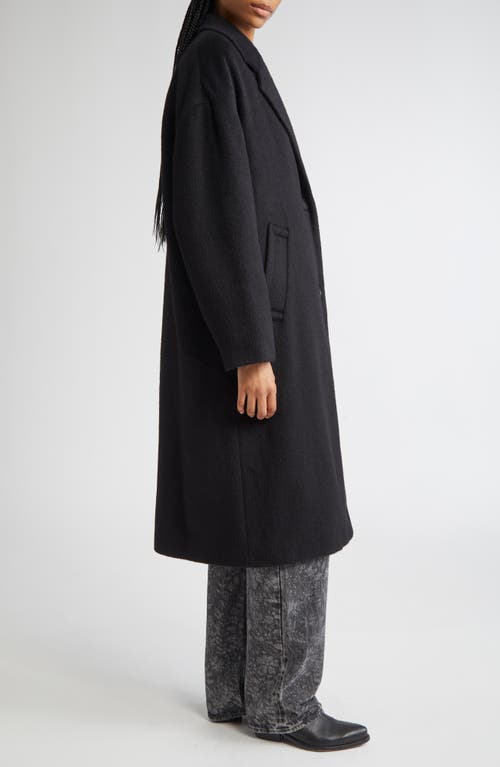 Golden Goose Single Breaste Wool Blend Coccon Coat In Black