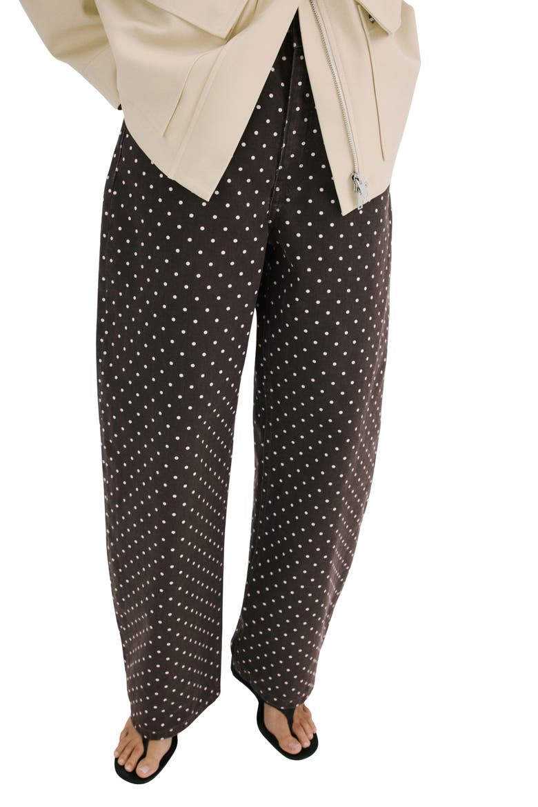 Dot Balloon Jeans, Main, color, CHOCOLATE