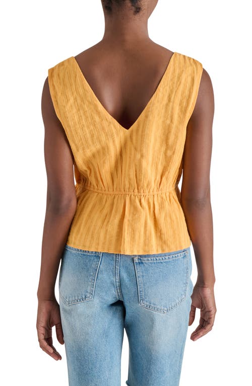 Steve Madden Tie Front Peplum Tank In Gold