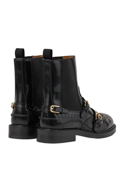 Sandro Leather Buckled Chelsea Boots In Black