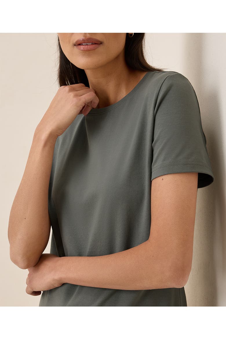 Organic Cotton Luxe Stretch Jersey Slim Tee, Alternate, color, Castor Green