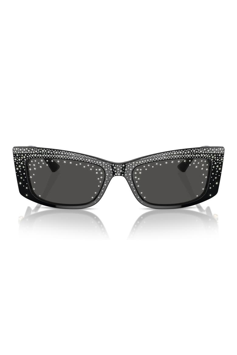 55mm Pillow Sunglasses, Main, color, BLACK / DARK GREY