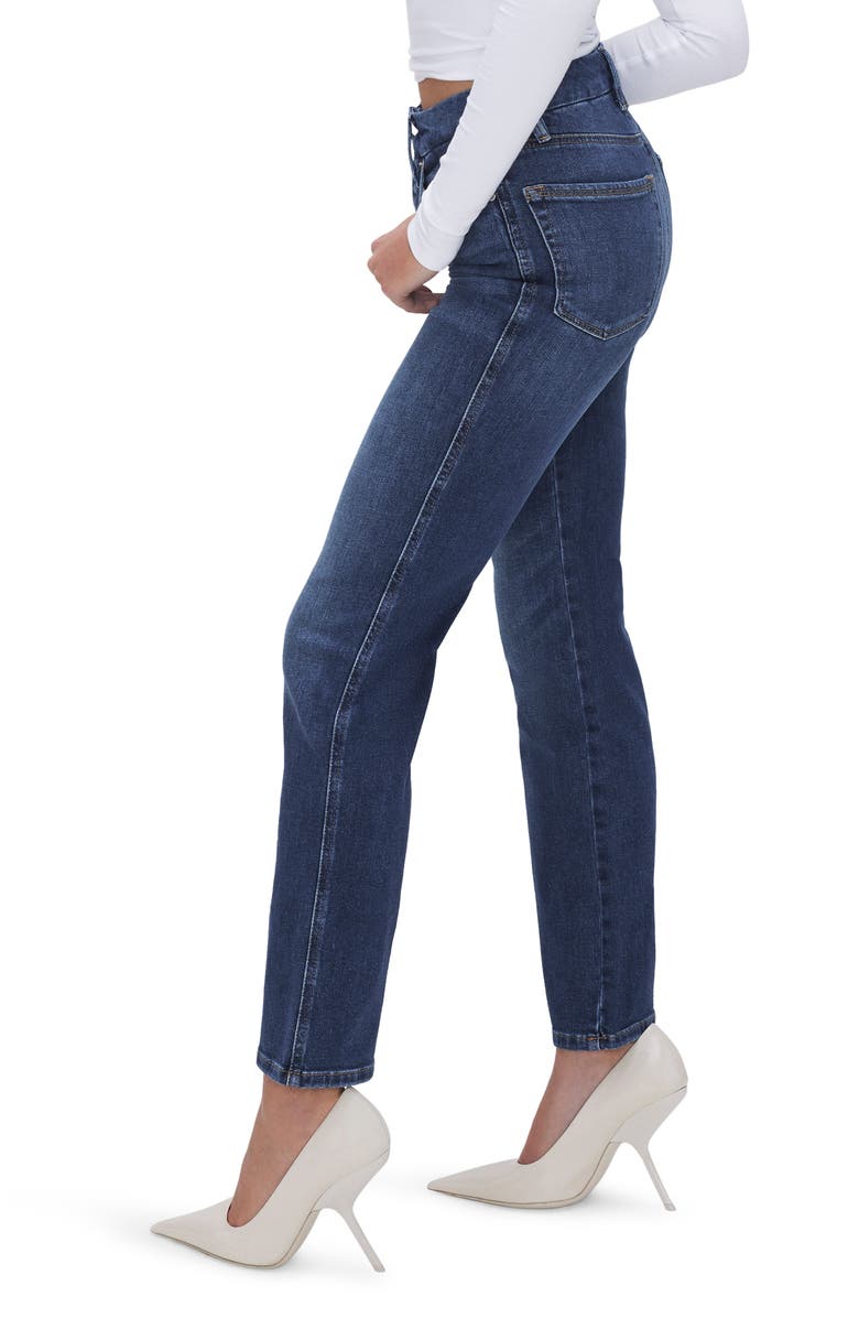 Good American Good Curve Exposed Button High Waist Straight Leg Jeans, Alternate, color, 