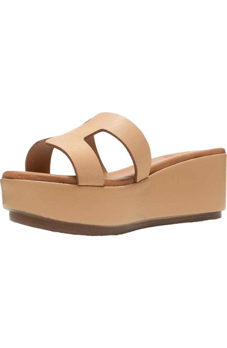 Forever & Always Shoes Lia Leather Platform Sandal, Alternate, color, Dark Beige Leather