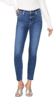 PAIGE Hoxton Raw Hem Ankle Skinny Jeans