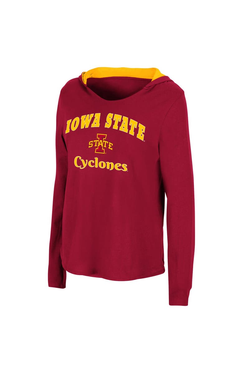 COLOSSEUM Women's Colosseum Cardinal Iowa State Cyclones Catalina Hoodie Long Sleeve T-Shirt, Alternate, color, Cardinal