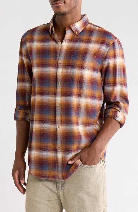 Lightweight Brushed Cotton Dobby Button-Down Shirt