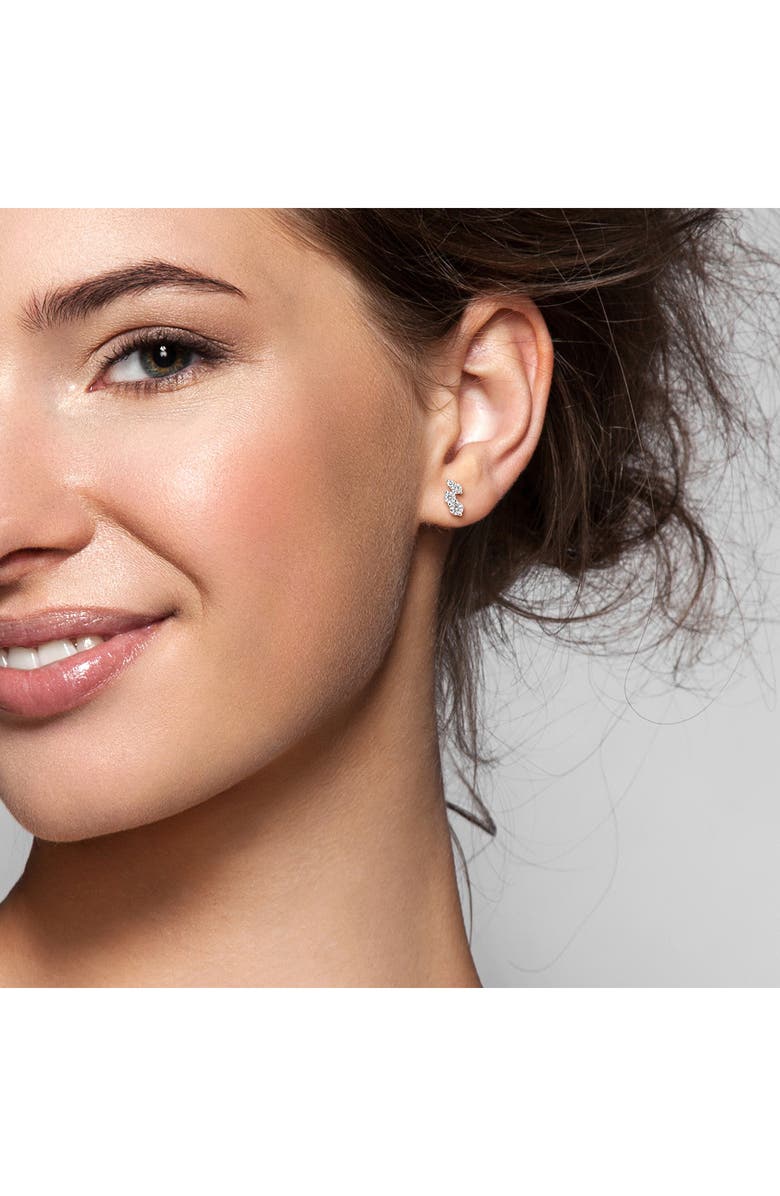 Created Forever Sterling Silver Lab Grown Diamond Stud Earrings, Alternate, color, White