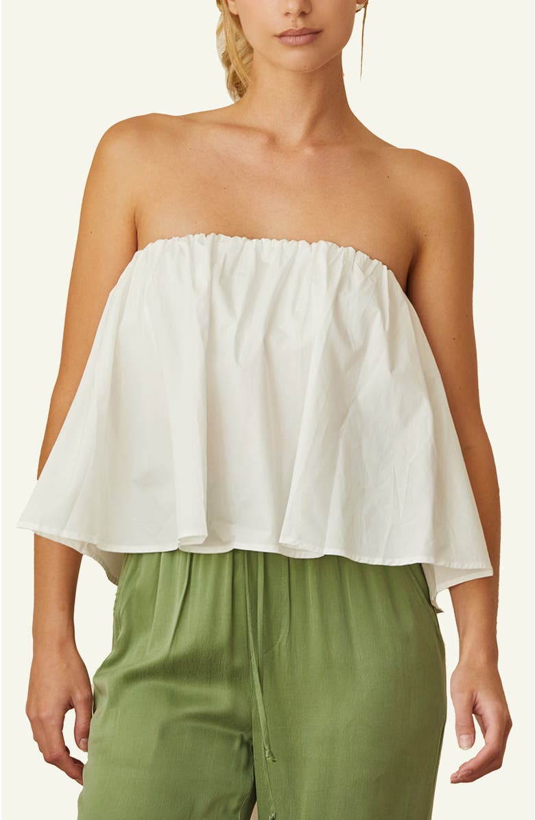 CRESCENT Poplin Tube Top, Main, color, White