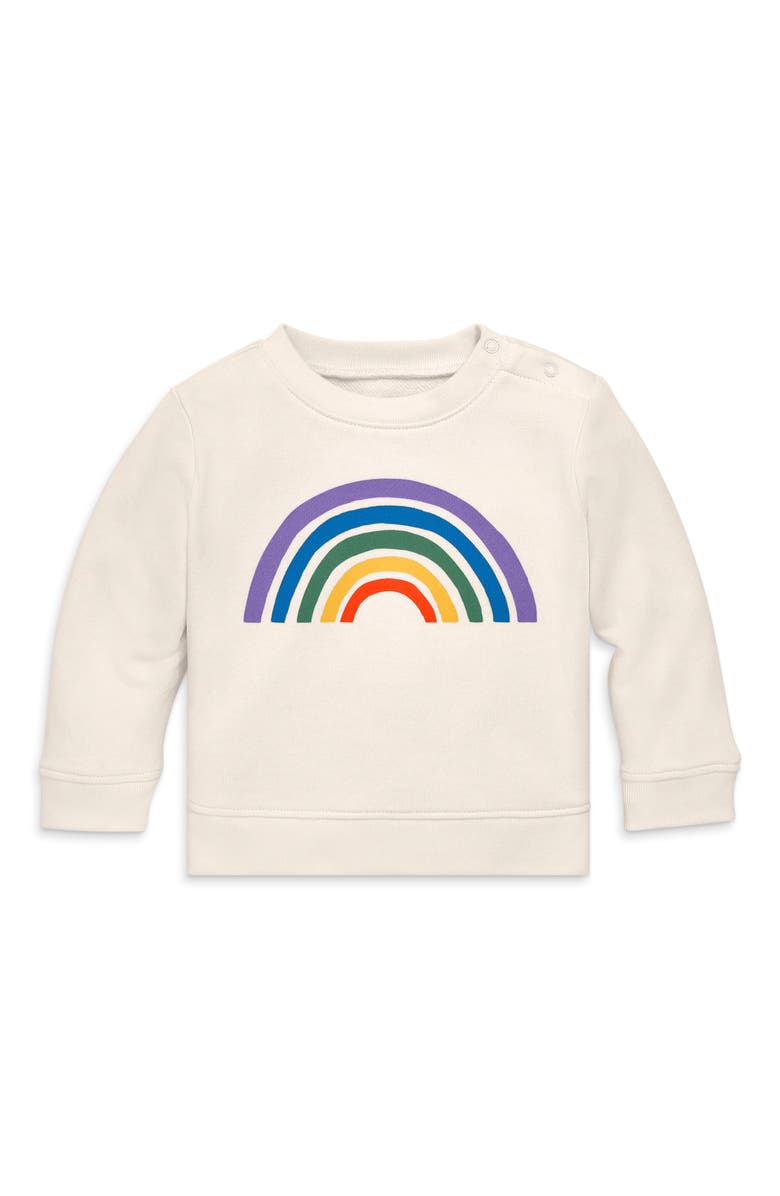 Primary Baby Rainbow Sweatshirt, Main, color, Oat Rainbow Graphic