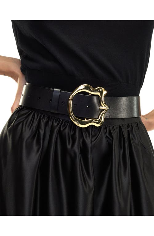 Cynthia Rowley Signature Buckle Belt In Black