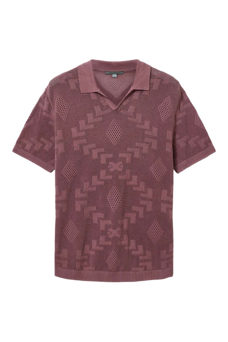 Corso Organic Cotton Diamond Crochet Polo, Alternate, color, SMOKE AMETHYST