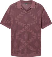 John Varvatos Corso Organic Cotton Diamond Crochet Polo
