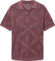 John Varvatos Corso Organic Cotton Diamond Crochet Polo
