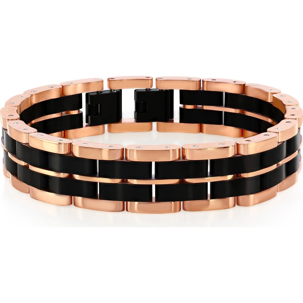 Blackjack Two-tone Stripe Stainless Steel Bracelet