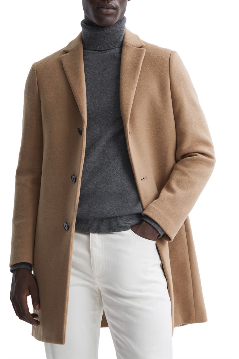 Gable Wool Blend Overcoat, Main, color, CAMEL
