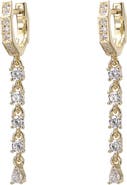 BY ADINA EDEN Pear CZ Drop Tennis Huggie Earring